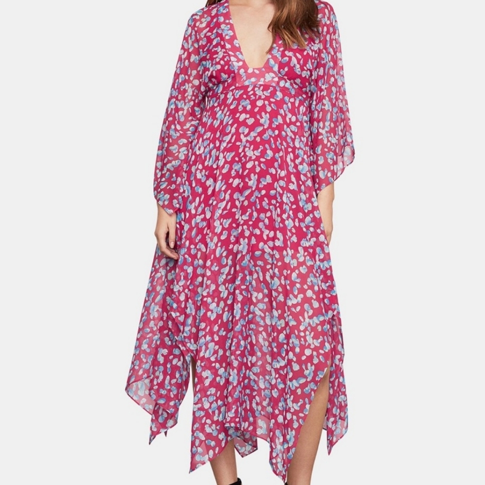 BCBG Chiffon Float Midi Dress NWT